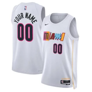 Miami Heat Nike Unisex 2022/23 Élégant Swingman Custom Jersey City Edition White