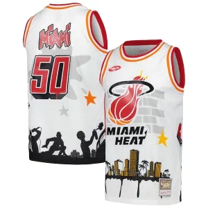 Miami Heat x Tats Cru Hardwood Vibrant Classics Fashion Jersey White