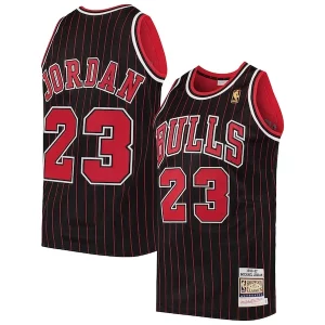 Men's Unique Chicago Bulls Michael Jordan Black 1996/97 Hardwood Classics Authentic Jersey
