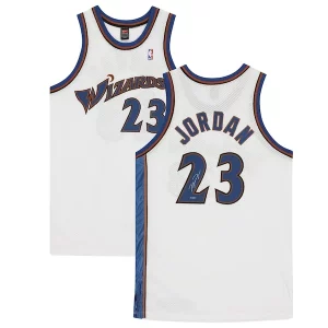 Michael Jordan Washington Wizards Splendide Authentic Autographed White Nike Jersey