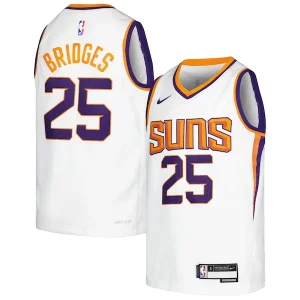 Mikal Bridges Phoenix Suns Prime Nike Youth Swingman Jersey Association Edition White/Purple