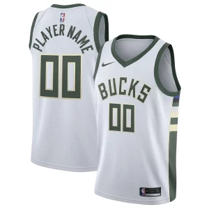 Milwaukee Bucks Nike 2020/21 Swingman Custom Jersey Association Edition Uniques White