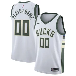 Milwaukee Vibrant Bucks Nike 2020/21 Swingman Custom Jersey Association Edition White