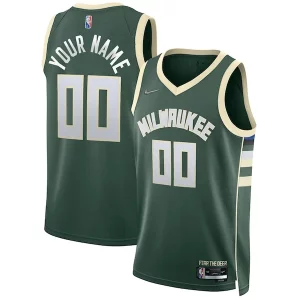 Milwaukee Luxueux Bucks Nike 2021/22 Diamond Swingman Custom Jersey Icon Edition Hunter Green