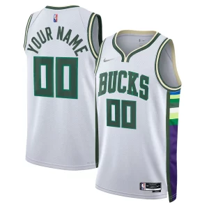 Milwaukee Bucks Nike 2021/22 Swingman Superbe Custom Jersey City Edition White