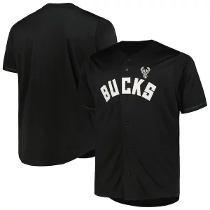 Milwaukee Bucks Éclatant Profile Big & Tall Pop Jersey Black