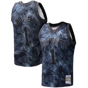 Muggsy Magnifique Bogues Charlotte Hornets Hardwood Classics 1992/93 Tie Dye Swingman Jersey Black