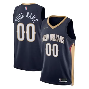 New Orleans Pelicans Nike Bold 2021/22 Diamond Swingman Custom Jersey Icon Edition Navy