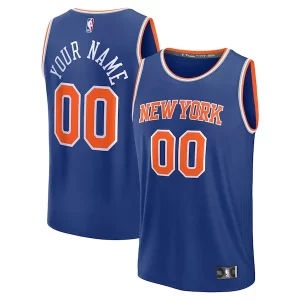 New York Knicks Custom Fast Break Jersey Blue Exceptionnel Icon Edition