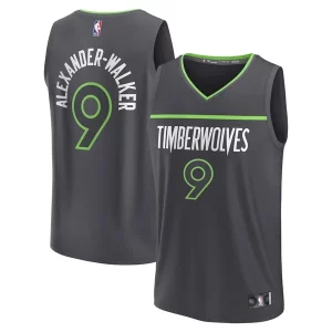 Nickeil Alexander Walker Minnesota Timberwolves Youth Fast Break Replica Player Jersey Statement Edition Vibrant Black