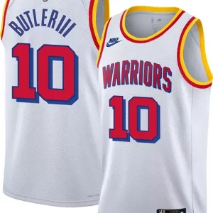 Nike Adult Golden State Warriors Charming Jimmy Butler #10 Hardwood Classic White Jersey
