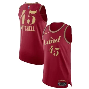Nike Donovan Mitchell Cleveland Cavaliers Authentic Jersey Commémoratif City Edition Wine