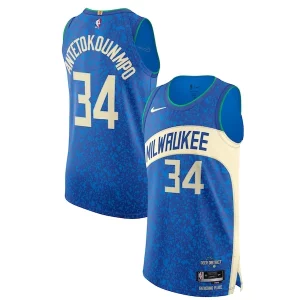 Nike Giannis Antetokounmpo Milwaukee Collectible Bucks Authentic Jersey City Edition Blue