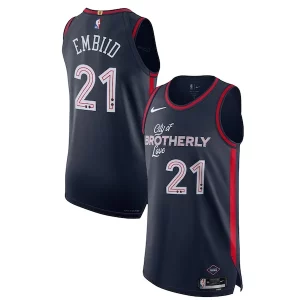 Nike Joel Embiid Philadelphia Exceptionnel 76ers Authentic Jersey City Edition Navy