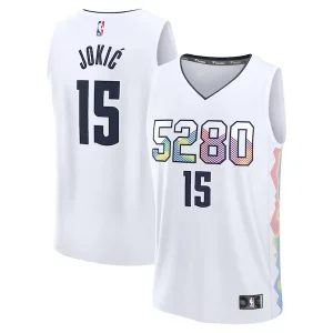 Nikola Jokic Denver Nuggets Youth 2024/25 Éclatant Fast Break Player Jersey City Edition White