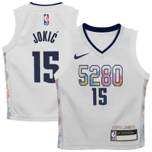 Nikola Jokic Personalisable Denver Nuggets Nike Toddler 2024/25 Swingman Player Jersey City Edition White