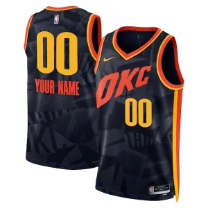 Oklahoma City Dashing Thunder Nike Unisex 2023/24 Custom Swingman Jersey Navy City Edition