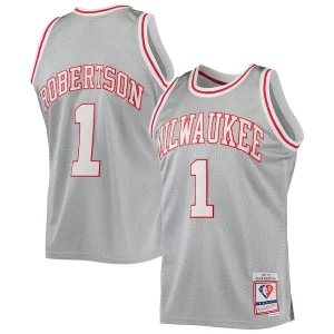 Oscar Robertson Milwaukee Bucks 75th Anniversary 1971/72 Hardwood Charming Classics Swingman Jersey Silver