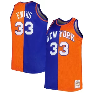 Patrick Ewing New York Knicks Big & Tall Hardwood Classics 1991/92 Split Swingman Jersey Blue/Orange Stylish