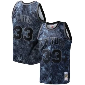 Patrick Ewing New York Knicks Hardwood Classics 1991/92 Tie Dye Swingman Jersey Black Personalisable