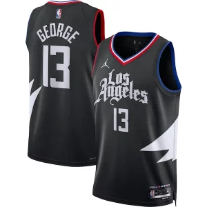 Paul George LA Clippers Jordan Brand Premium Unisex Swingman Jersey Statement Edition Black