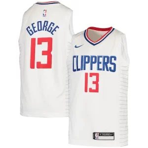 Paul George LA Clippers Nike Youth Prime 2020/21 Swingman Jersey Association Edition White