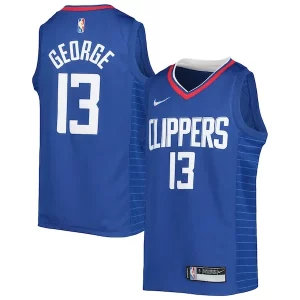 Paul George LA Clippers Nike Youth 2021/22 Diamond Swingman Jersey Personalisable Icon Edition Royal