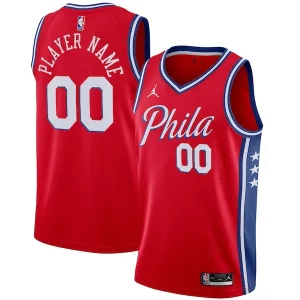 Philadelphia 76ers Jordan Premium Brand Swingman Custom Jersey Statement Edition Red