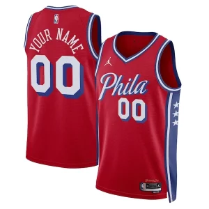 Philadelphia 76ers Jordan Brand Captivant Unisex 2022/23 Swingman Custom Jersey Statement Edition Red