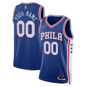 Philadelphia 76ers Nike Premium 2021/22 Diamond Swingman Custom Jersey Icon Edition Royal