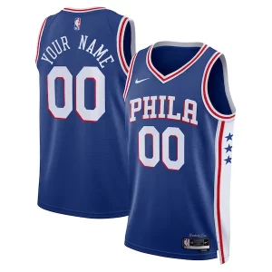 Philadelphia 76ers Nike Personalisable Unisex 2022/23 Swingman Custom Jersey Royal Icon Edition
