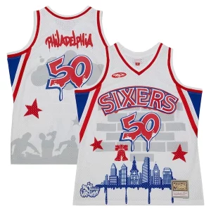Philadelphia 76ers x Notable Tats Cru Hardwood Classics Fashion Jersey White