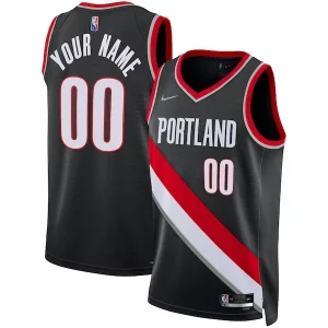 Portland Trail Blazers Nike 2021/22 Diamond Notable Swingman Custom Jersey Icon Edition Black