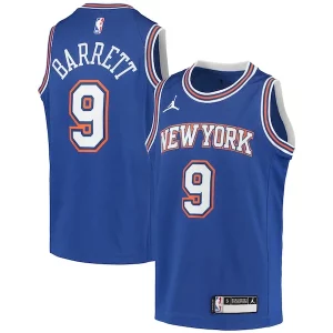 RJ Barrett New York Knicks Jordan Brand Youth 2020/21 Swingman Haut de gamme Player Jersey Statement Edition Blue