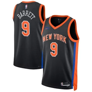 RJ Exquisite Barrett New York Knicks Nike Unisex 2022/23 Swingman Jersey City Edition Black