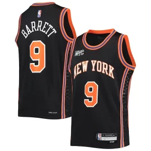 RJ Barrett Luxueux New York Knicks Nike Youth 2021/22 Swingman Jersey City Edition Black