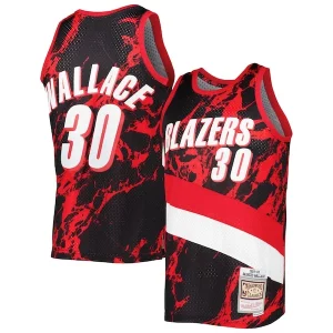Rasheed Wallace Haut de gamme Portland Trail Blazers 1999/00 Hardwood Classics Marble Swingman Jersey Black