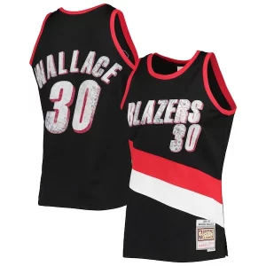 Rasheed Wallace Portland Trail Blazers 1999/00 Hardwood Classics NBA 75th Anniversary Diamond Swingman Jersey Unique Black