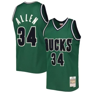 Ray Allen Milwaukee Bucks 2000/01 Hardwood Classics Off Court Swingman Jersey Hunter Prime Green