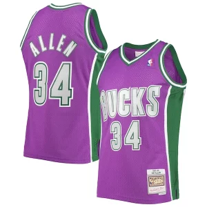 Ray Allen Milwaukee Bucks 2001/02 Hardwood Classics Swingman Éclatant Jersey Purple