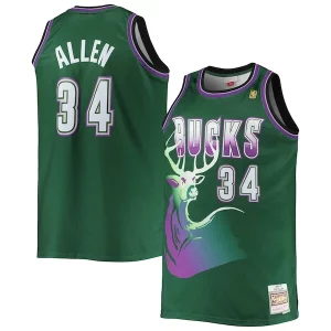 Ray Allen Milwaukee Bucks Big & Tall 1996/97 Hardwood Classics Swingman Jersey Hunter Green Notable