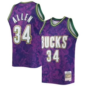 Ray Allen Milwaukee Premium Bucks Hardwood Classics 2000/01 Lunar New Year Swingman Jersey Purple