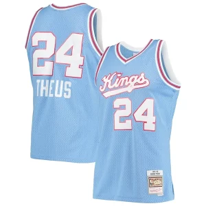 Reggie Theus Sacramento Kings Personalisable 1985/86 Hardwood Classics Swingman Jersey Light Blue
