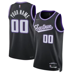 Sacramento Kings Nike 2021/22 Luxueux Swingman Custom Jersey City Edition Black