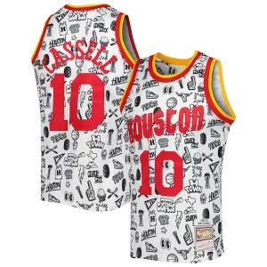 Sam Cassell Houston Rockets 1993/94 Hardwood Classics Captivant Doodle Swingman Jersey White