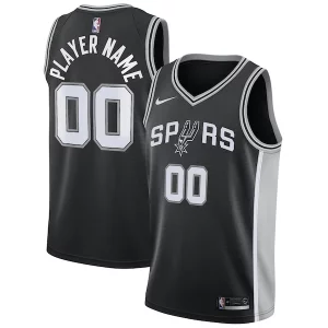 San Dashing Antonio Spurs Nike Swingman Custom Jersey Black Icon Edition