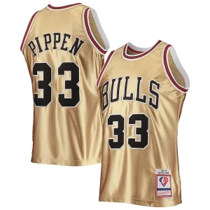 Scottie Pippen Chicago Bulls 75th Anniversary 1997/98 Hardwood Unique Classics Swingman Jersey Gold