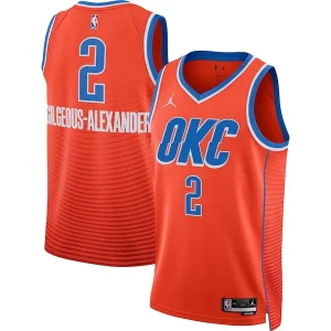 Shai Gilgeous Alexander Stylish Oklahoma City Thunder Jordan Brand Unisex Swingman Jersey Statement Edition Orange