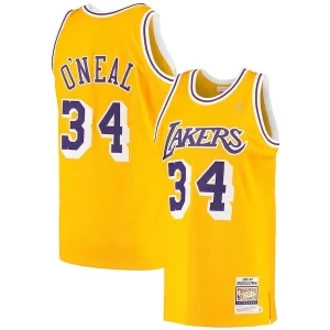 Shaquille O'Neal Notable Los Angeles Lakers 1996/97 Hardwood Classics Authentic Jersey Gold