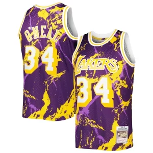 Shaquille O'Neal Los Angeles Lakers 1996/97 Hardwood Classics Marble Swingman Refiné Jersey Purple